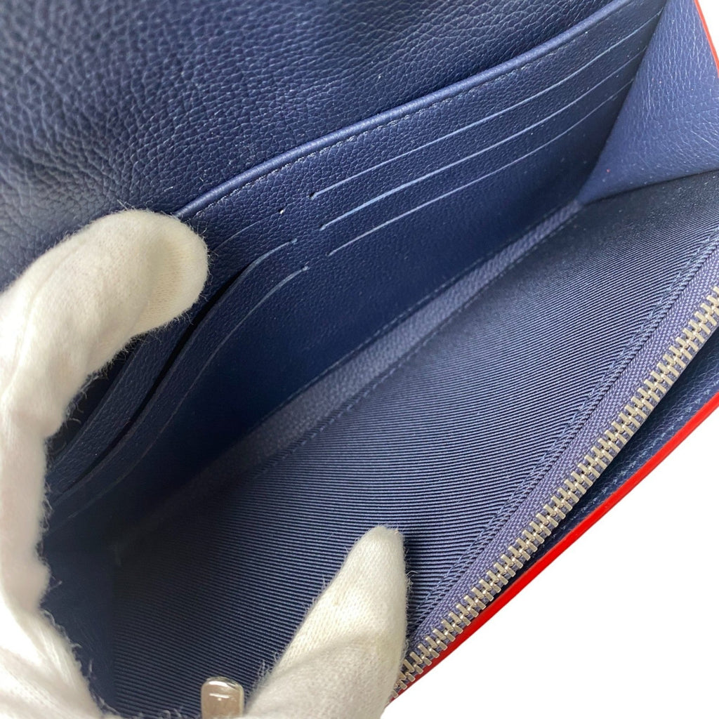 Louis Vuitton Navy Leather Long Wallet (Bi-Fold) (Pre-Owned)