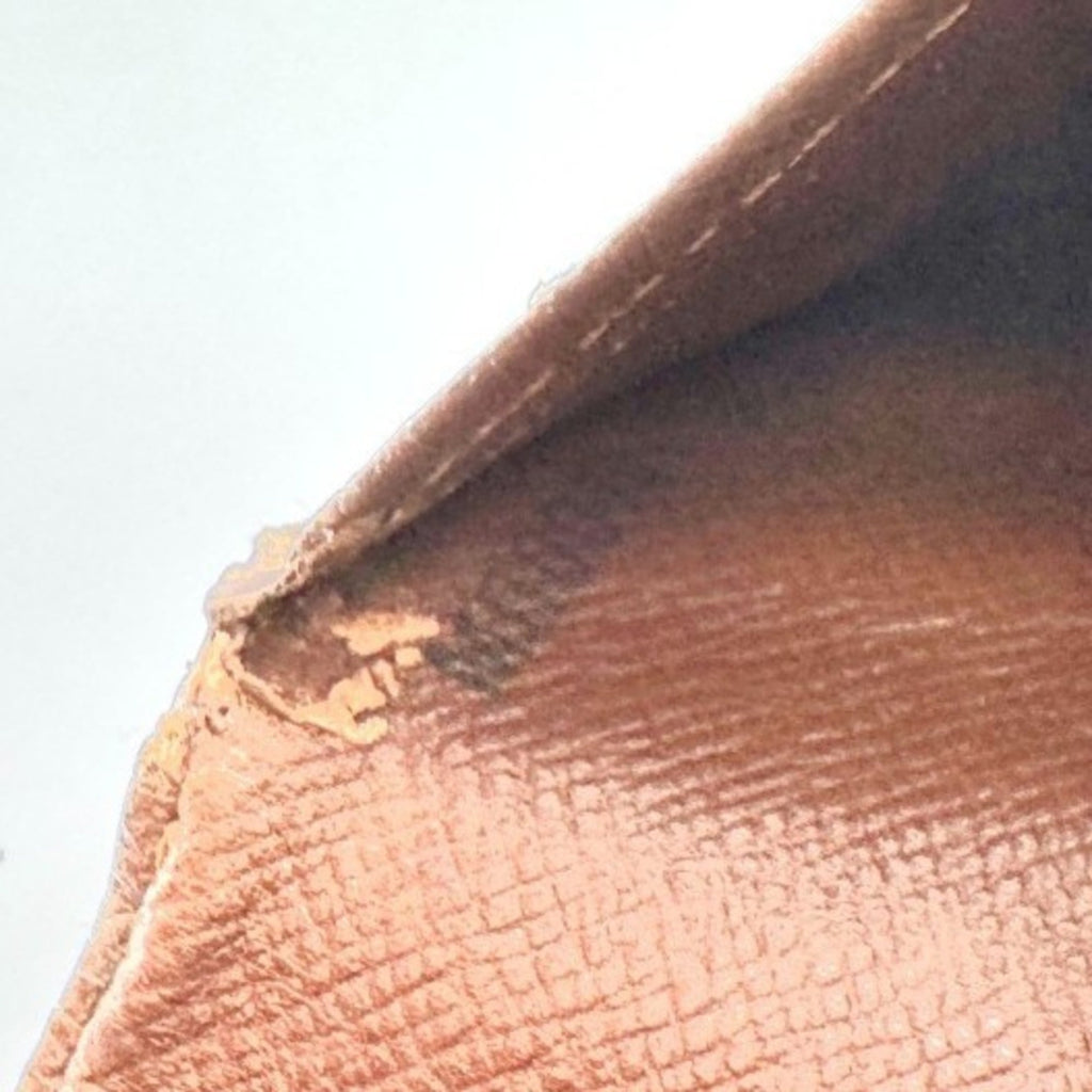 Louis Vuitton Brown Leather Long Wallet (Tri-Fold) (Pre-Owned)