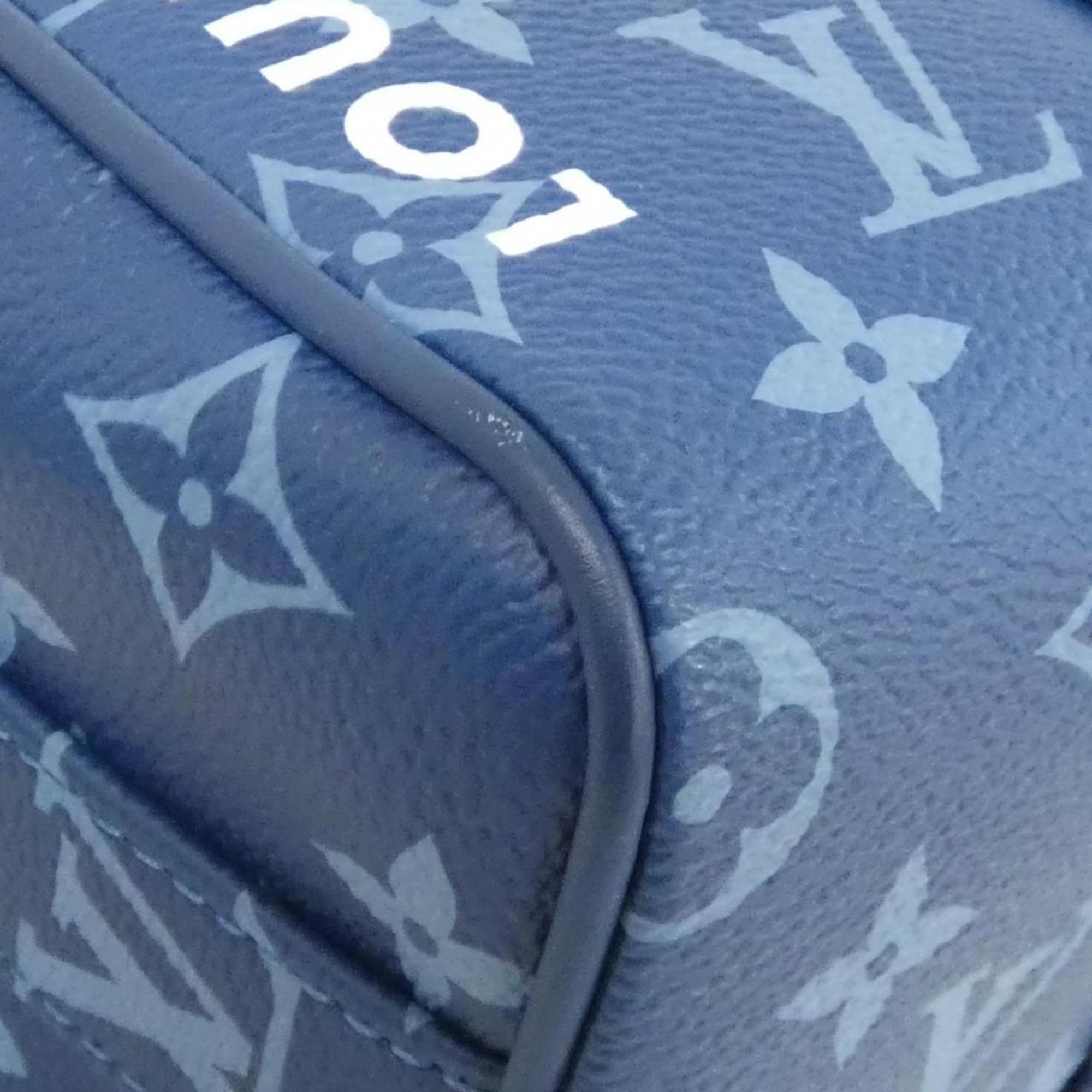 Louis Vuitton Blue Coated Canvas Boston Bag (Pre-Owned)