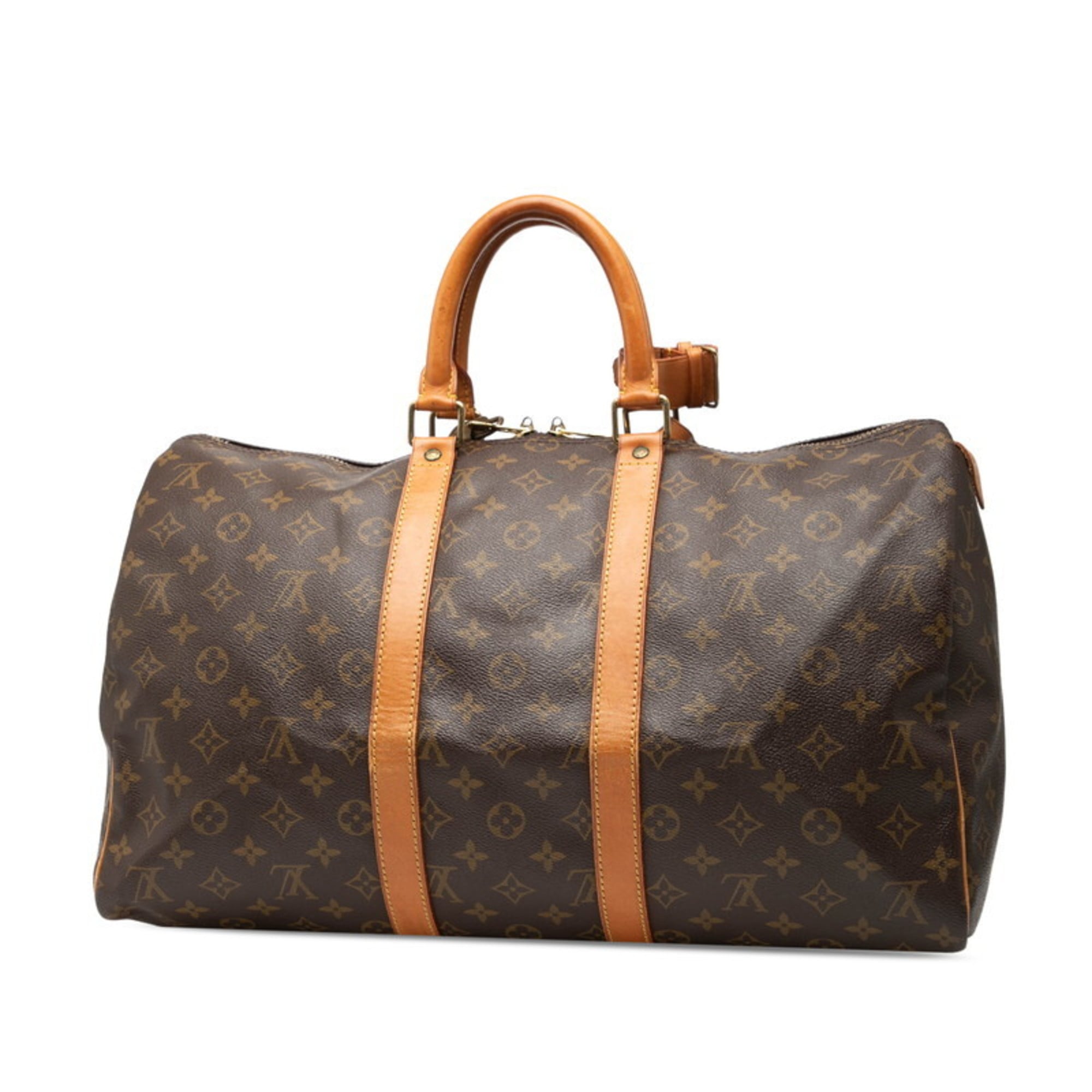 Louis Vuitton Brown Pvc Leather Boston Bag Handbag (Pre-Owned)