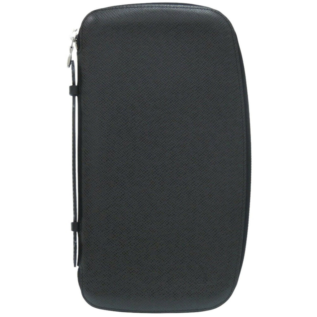 Louis Vuitton Black Taiga Leather Long Wallet (Bi-Fold) (Pre-Owned)