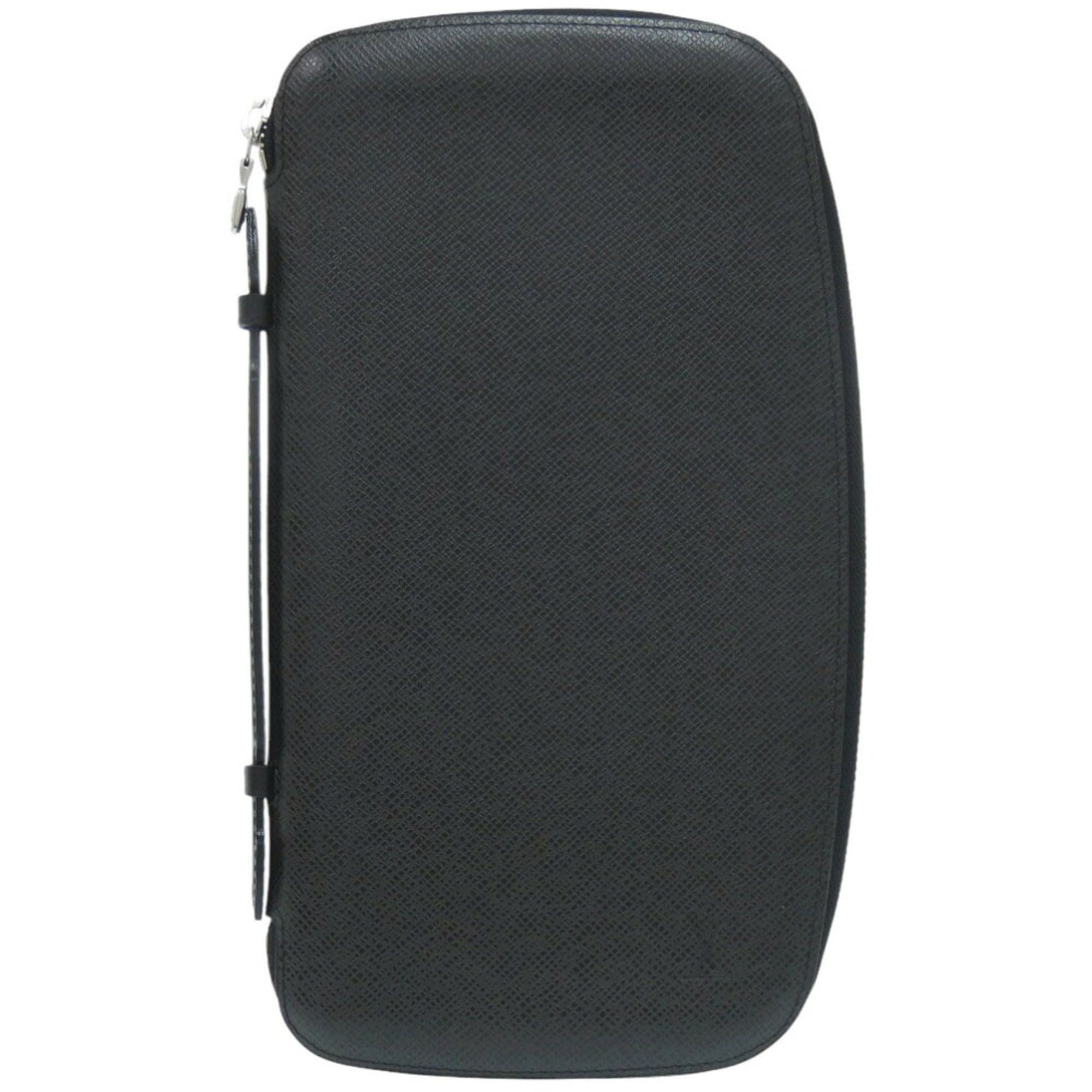 Louis Vuitton Black Taiga Leather Long Wallet (Bi-Fold) (Pre-Owned)