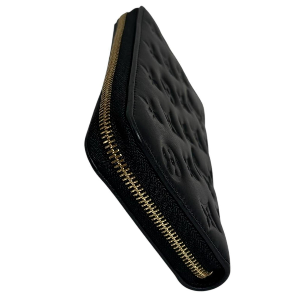 Louis Vuitton Monogram Black Noir Leather Long Wallet (Bi-Fold) (Pre-Owned)