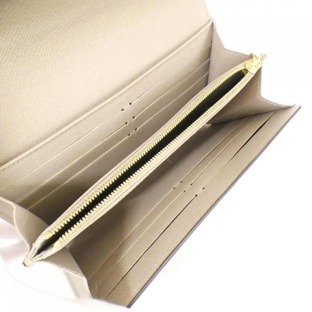 Louis Vuitton Beige Leather Long Wallet (Bi-Fold) (Pre-Owned)