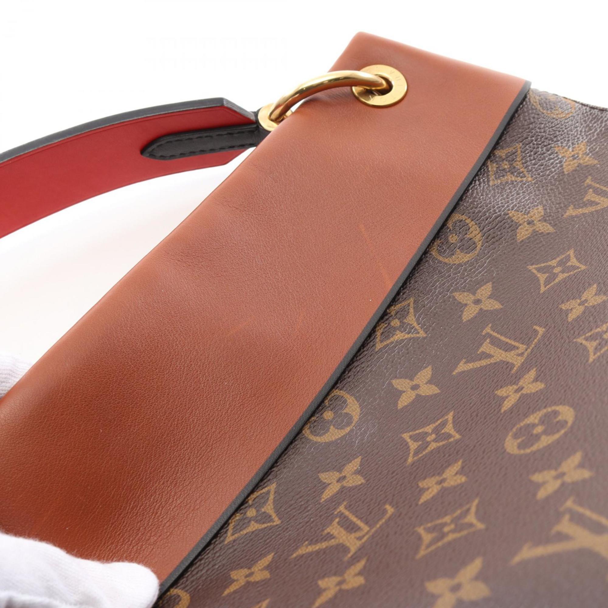 Louis Vuitton Black Brown Caramel Red Color Monogram Pvc Leather Coated Canvas Shoulder Bag (Pre-Owned)