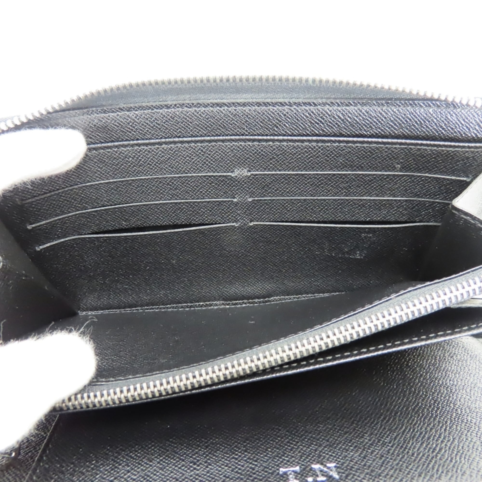 Louis Vuitton Black Gray Damier Graphite Leather Long Wallet (Bi-Fold) (Pre-Owned)