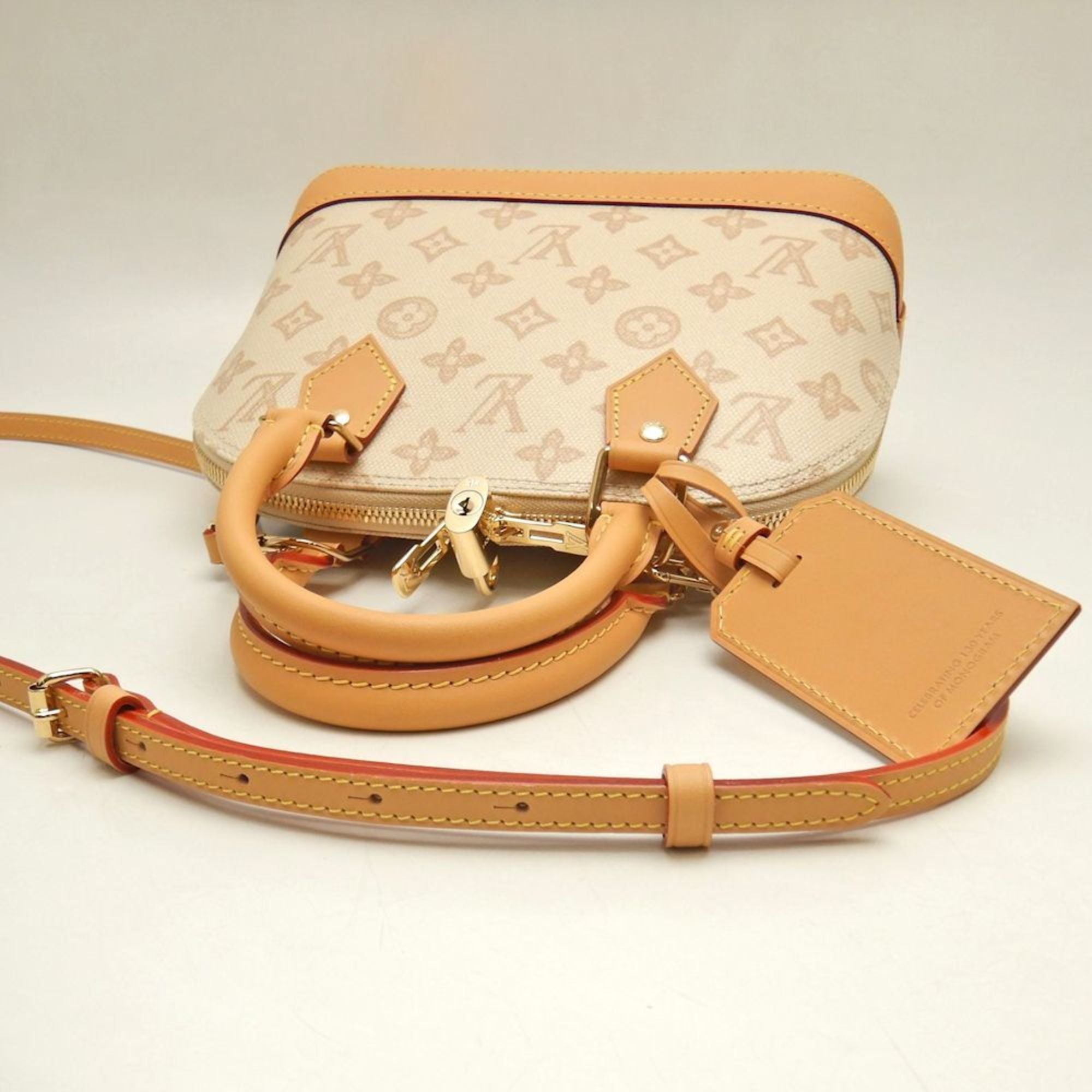 Louis Vuitton Gold Canvas Leather Handbag (Pre-Owned)