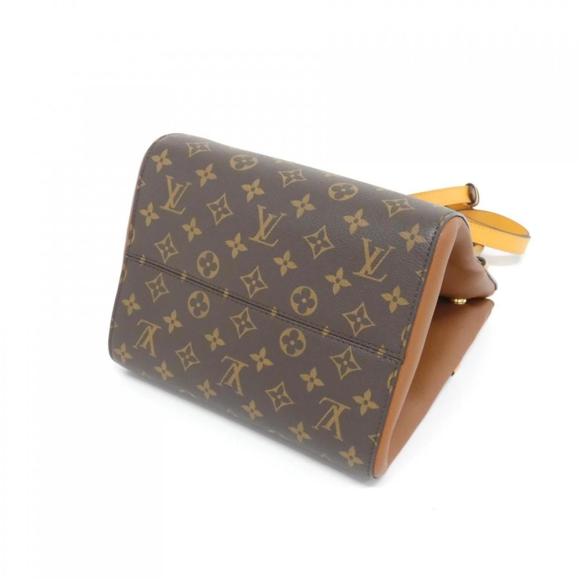 Louis Vuitton Camel Leather Coated Canvas Handbag (Pre-Owned)