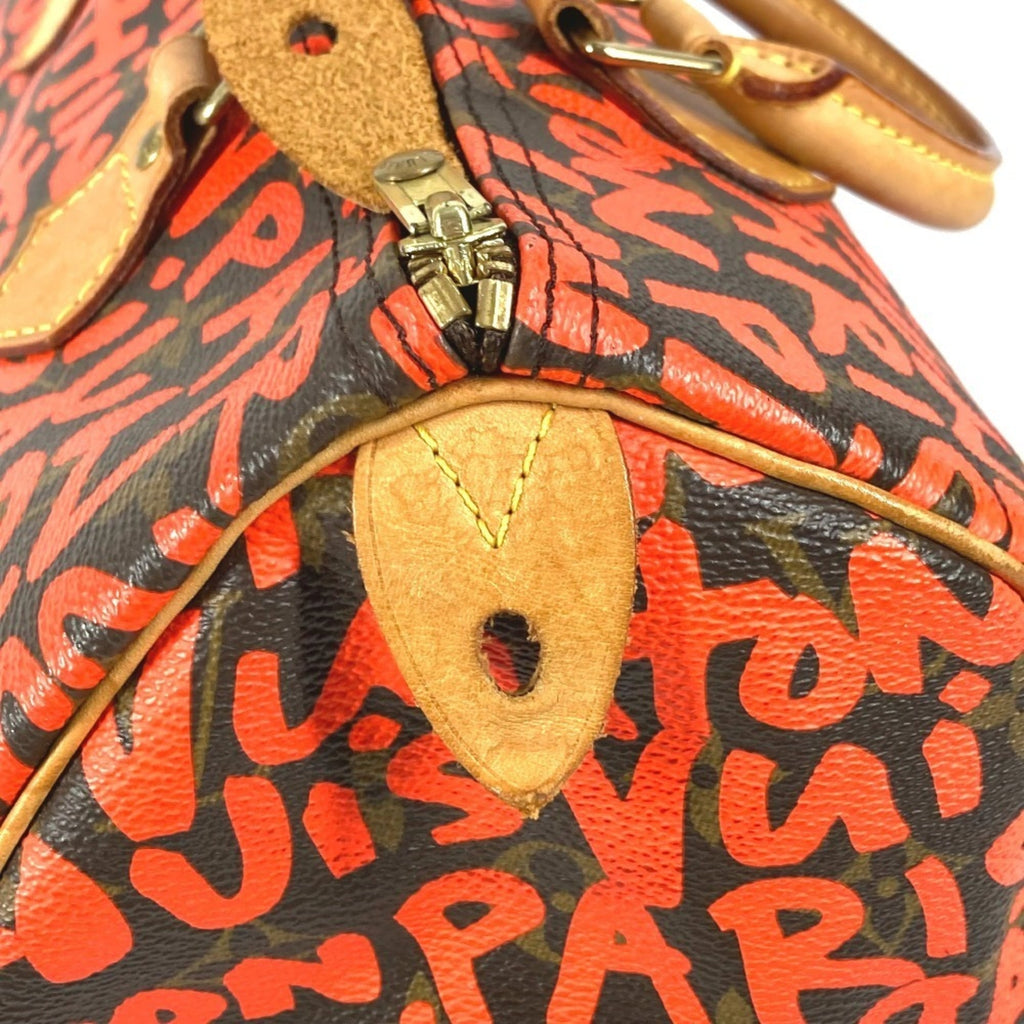 Louis Vuitton Monogram Graffiti Lv Orange Orange Monogram Graffiti Boston Bag Handbag (Pre-Owned)