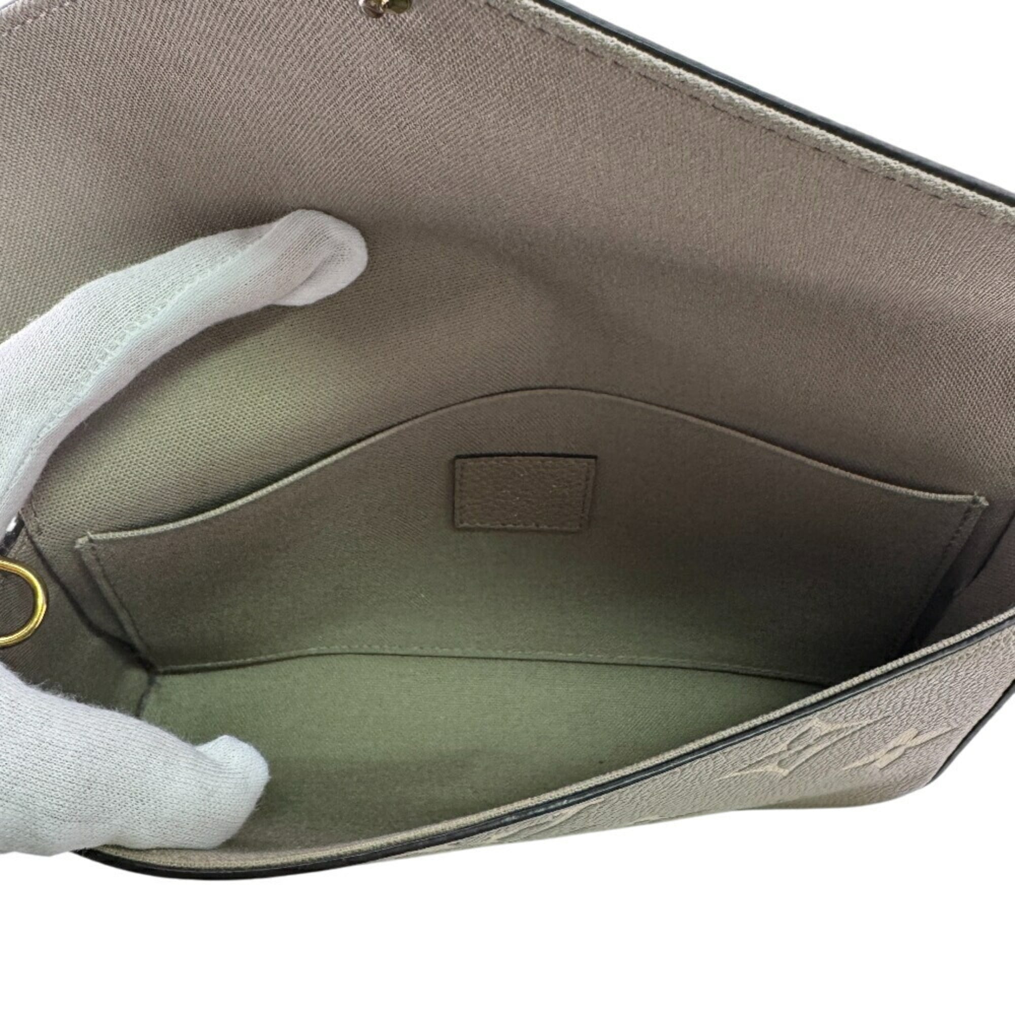 Louis Vuitton Gray Grayish Leather Pochette Shoulder Bag (Pre-Owned)