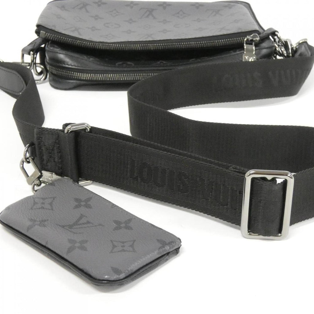 Louis Vuitton Black Gris Coated Canvas Shoulder Bag (Pre-Owned)
