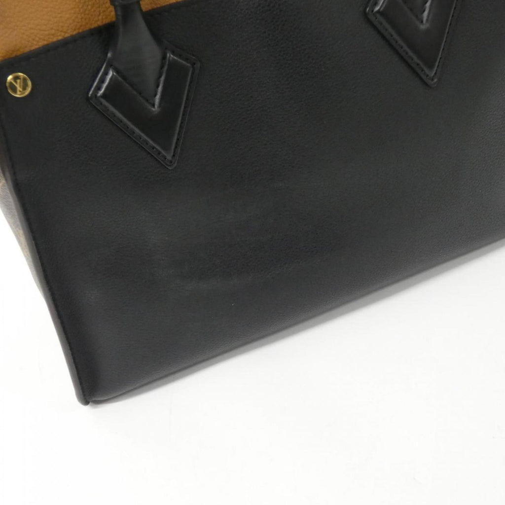 Louis Vuitton Black Leather Coated Canvas Handbag (Pre-Owned)