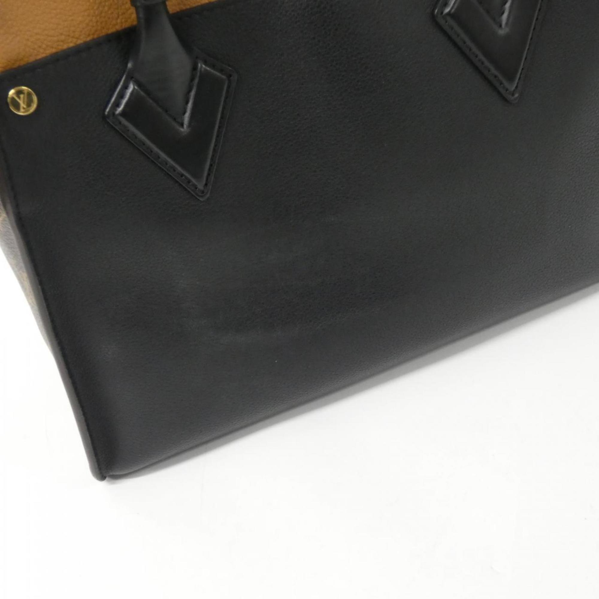 Louis Vuitton Black Leather Coated Canvas Handbag (Pre-Owned)