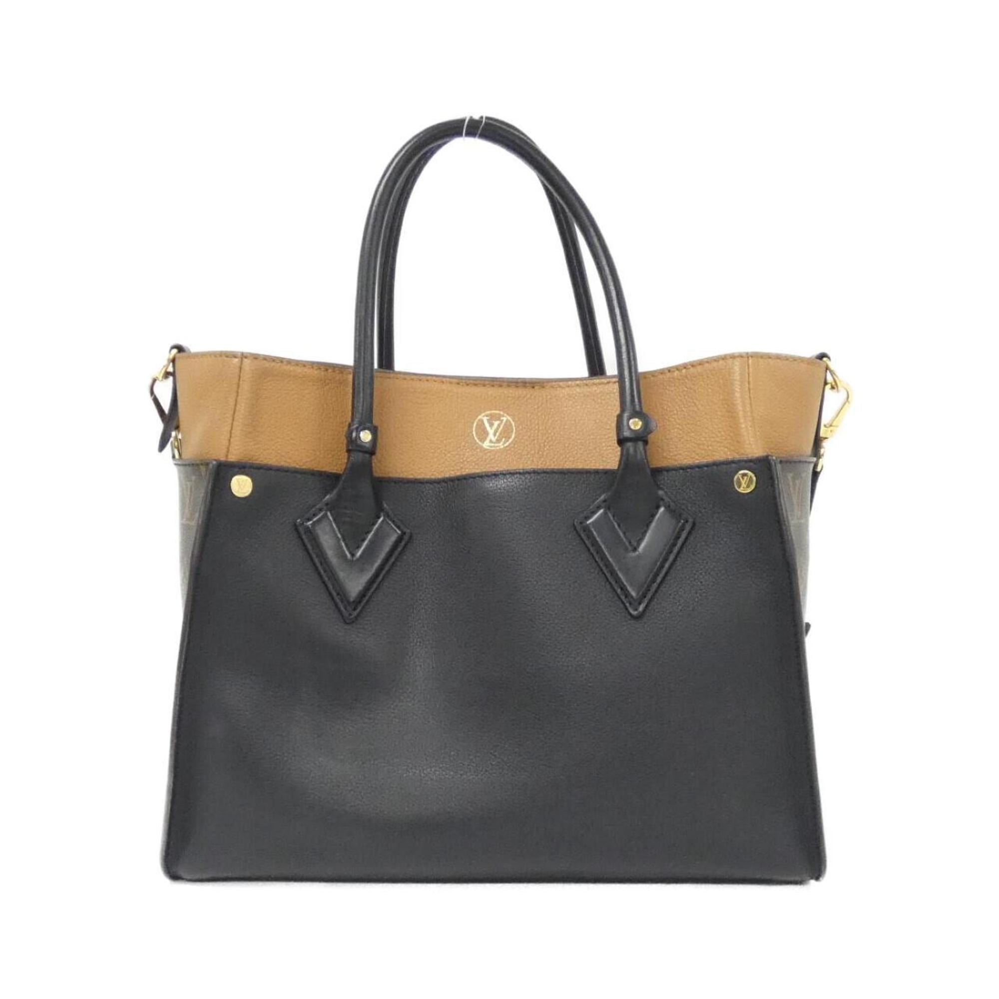 Louis Vuitton Black Leather Coated Canvas Handbag (Pre-Owned)