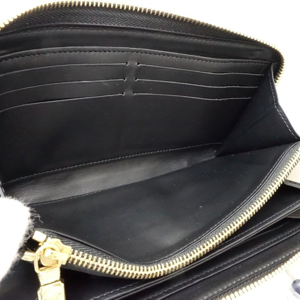 Louis Vuitton Noir Leather Long Wallet (Bi-Fold) (Pre-Owned)