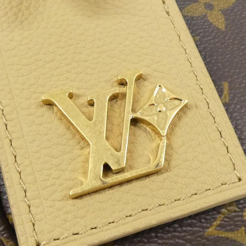 Louis Vuitton Beige Leather Coated Canvas Boston Bag (Pre-Owned)
