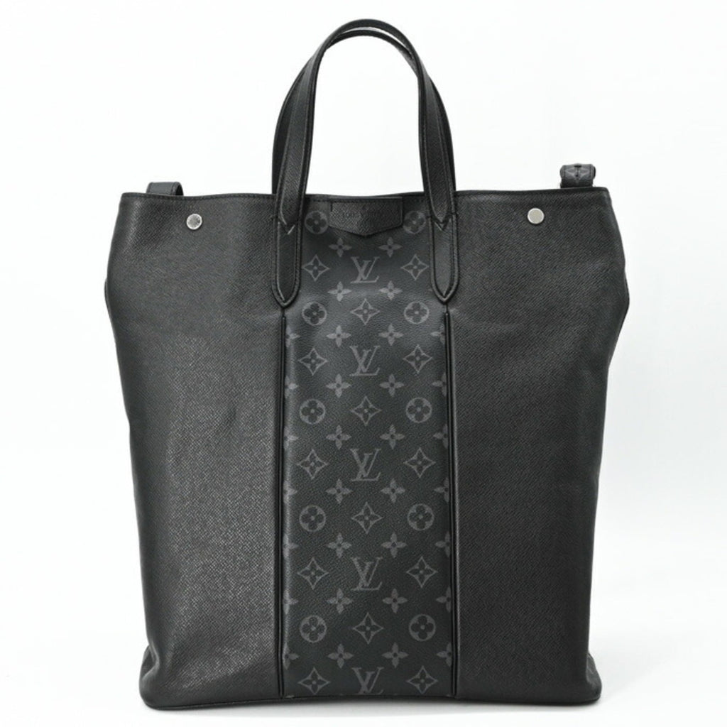 Louis Vuitton Black Noir Taigarama Monogram Shoulder Bag Tote Bag (Pre-Owned)