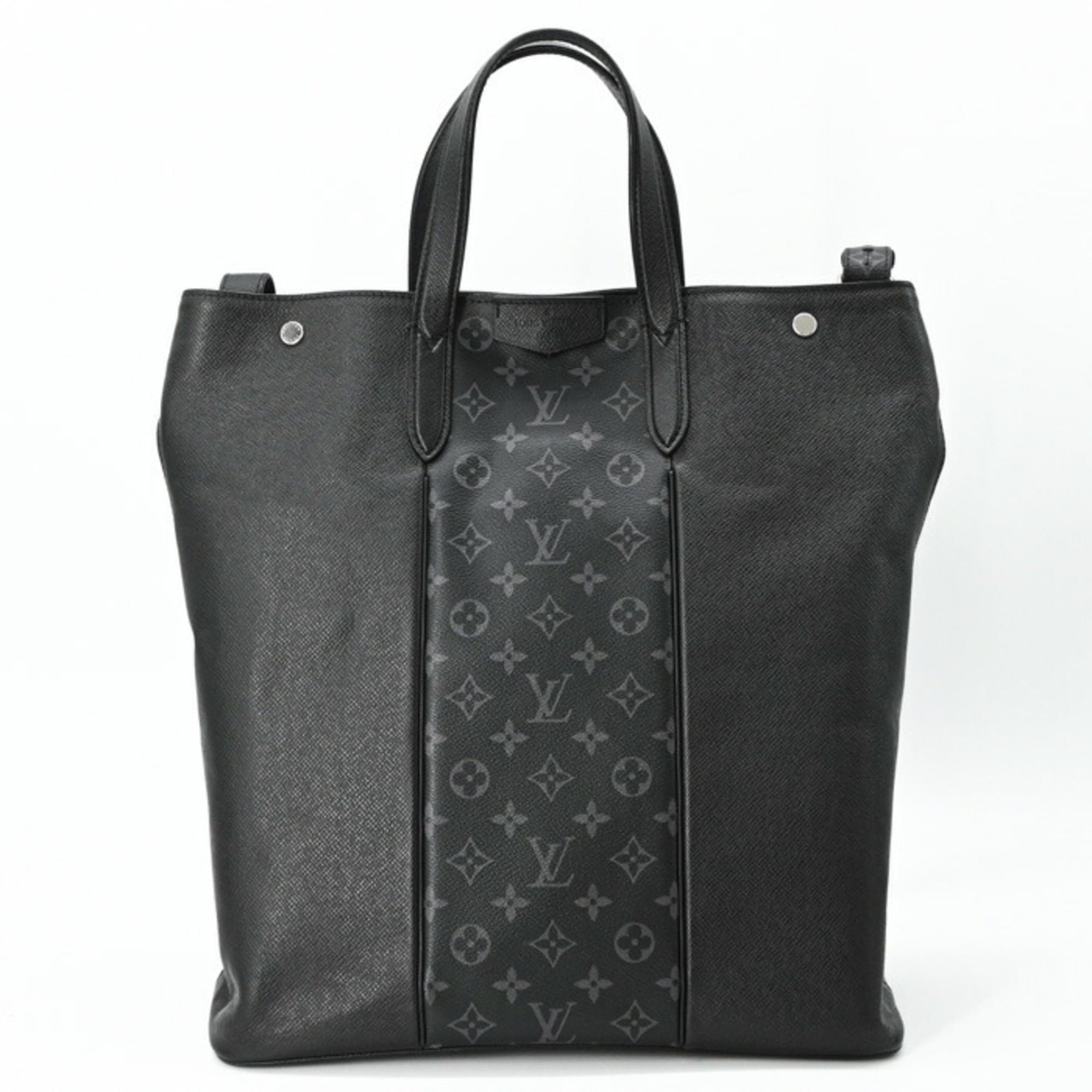 Louis Vuitton Black Noir Taigarama Monogram Shoulder Bag Tote Bag (Pre-Owned)