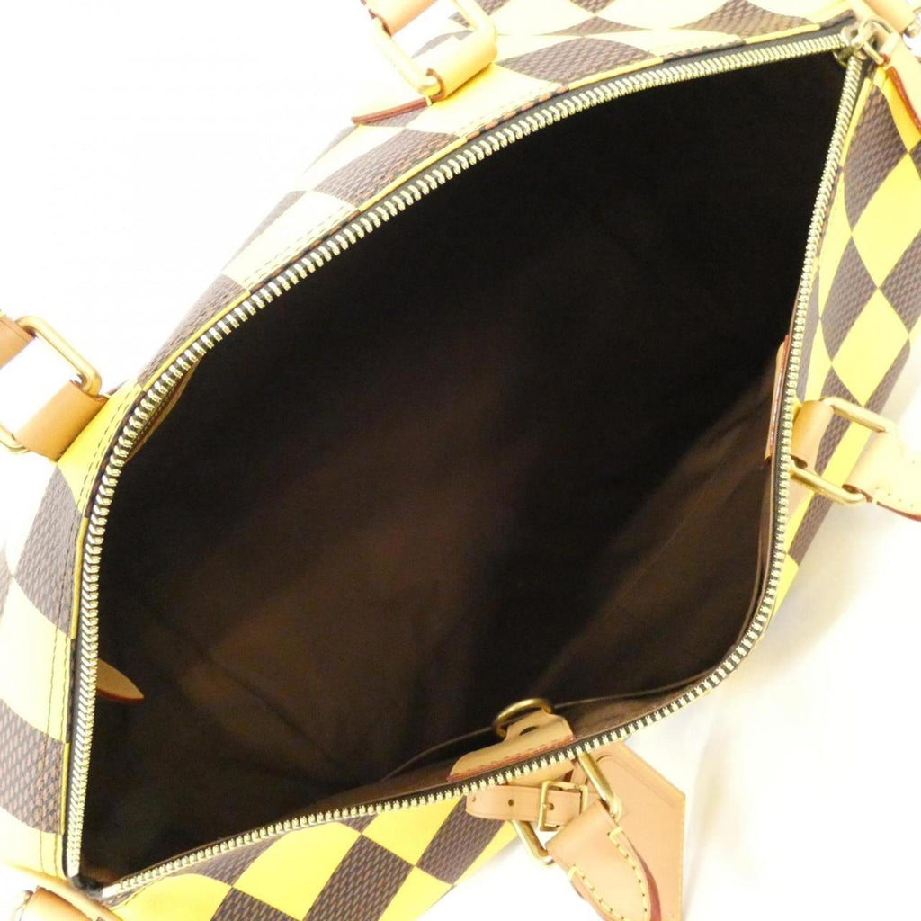 Louis Vuitton Ebene Yellow Coated Canvas Boston Bag (Pre-Owned)