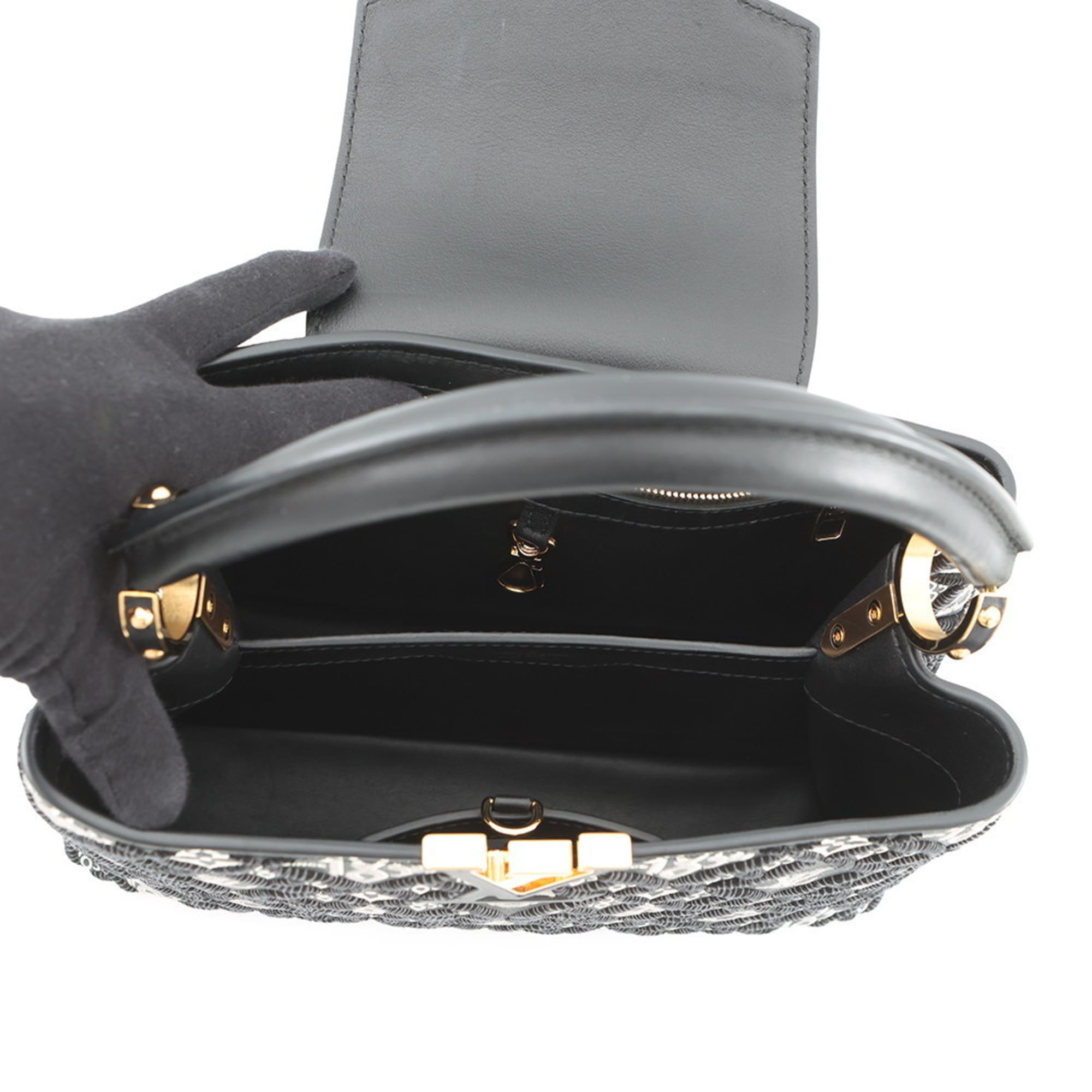 Louis Vuitton Black Noir Leather Handbag (Pre-Owned)