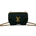 Louis Vuitton Black Leather Handbag Shoulder Bag (Pre-Owned)