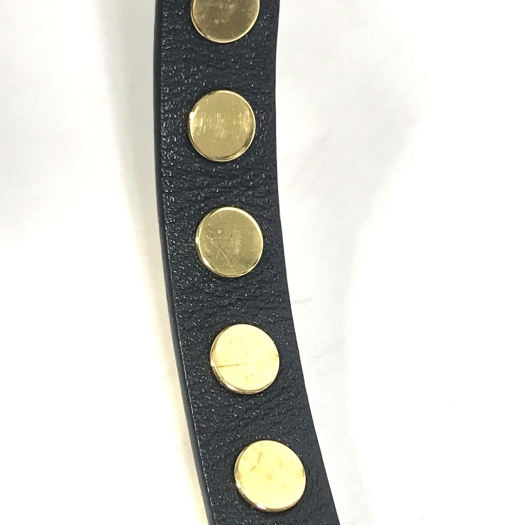 Louis Vuitton Monogram Gold Black Leather Charm Bracelet (Pre-Owned)