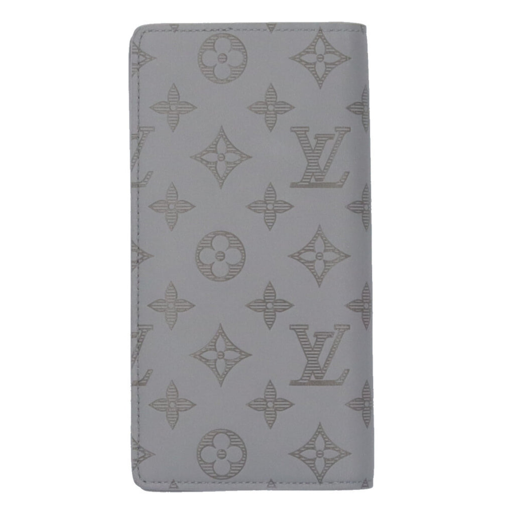 Louis Vuitton Gray Monogram Shadow Long Wallet (Bi-Fold) (Pre-Owned)