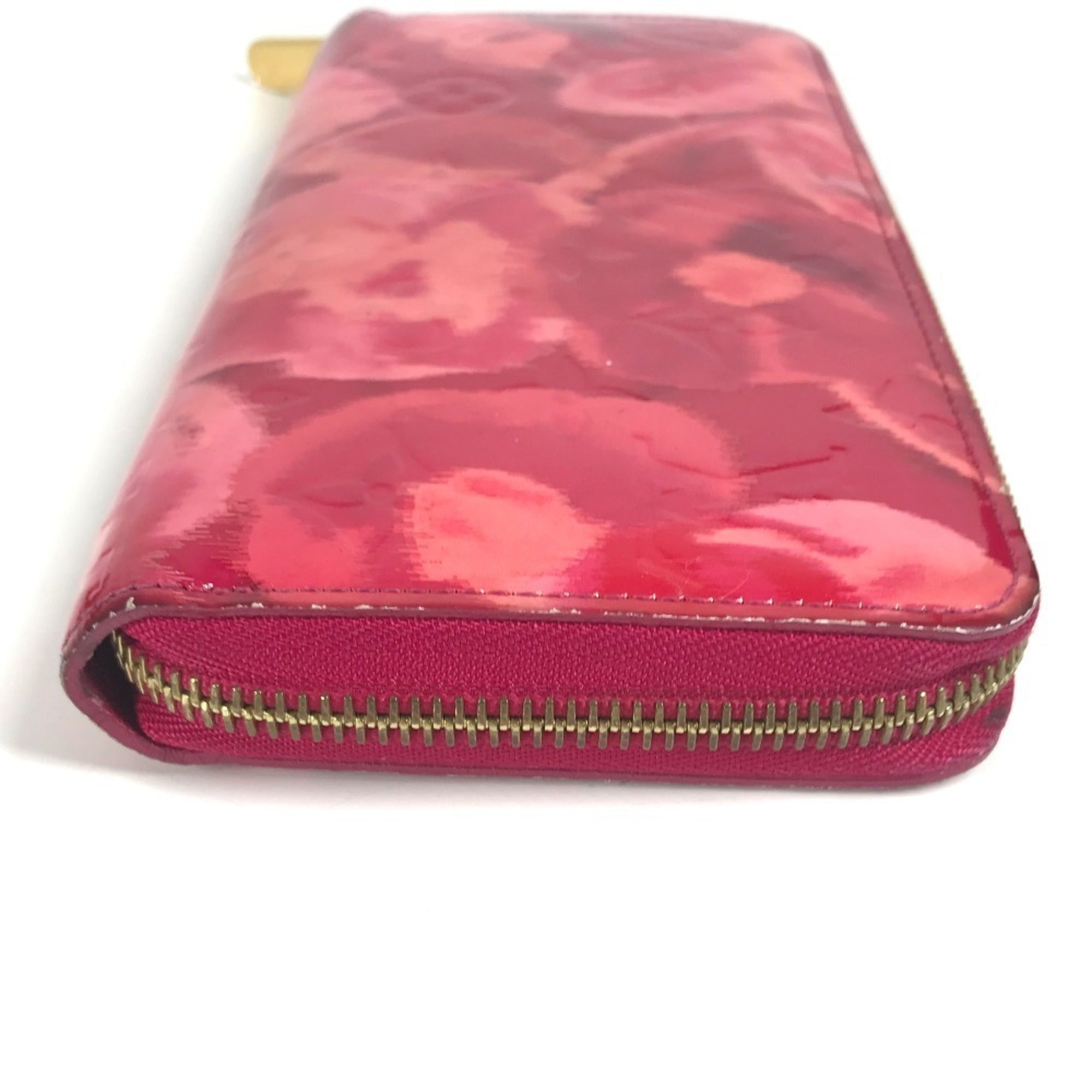 Louis Vuitton Indian Rose Pink Patent Leather Long Wallet (Tri-Fold) (Pre-Owned)