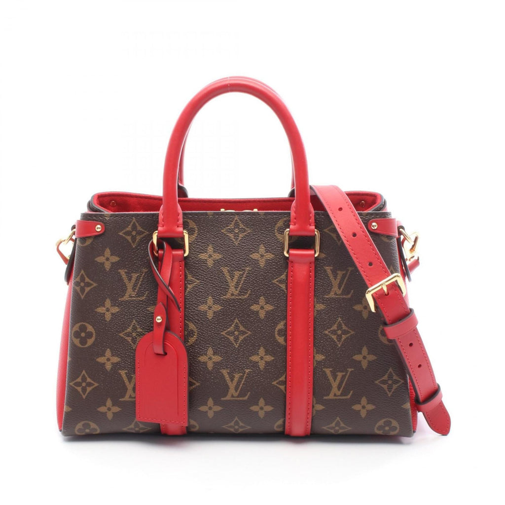Louis Vuitton Brown Red Color Coated Canvas Pvc Leather Monogram Handbag (Pre-Owned)
