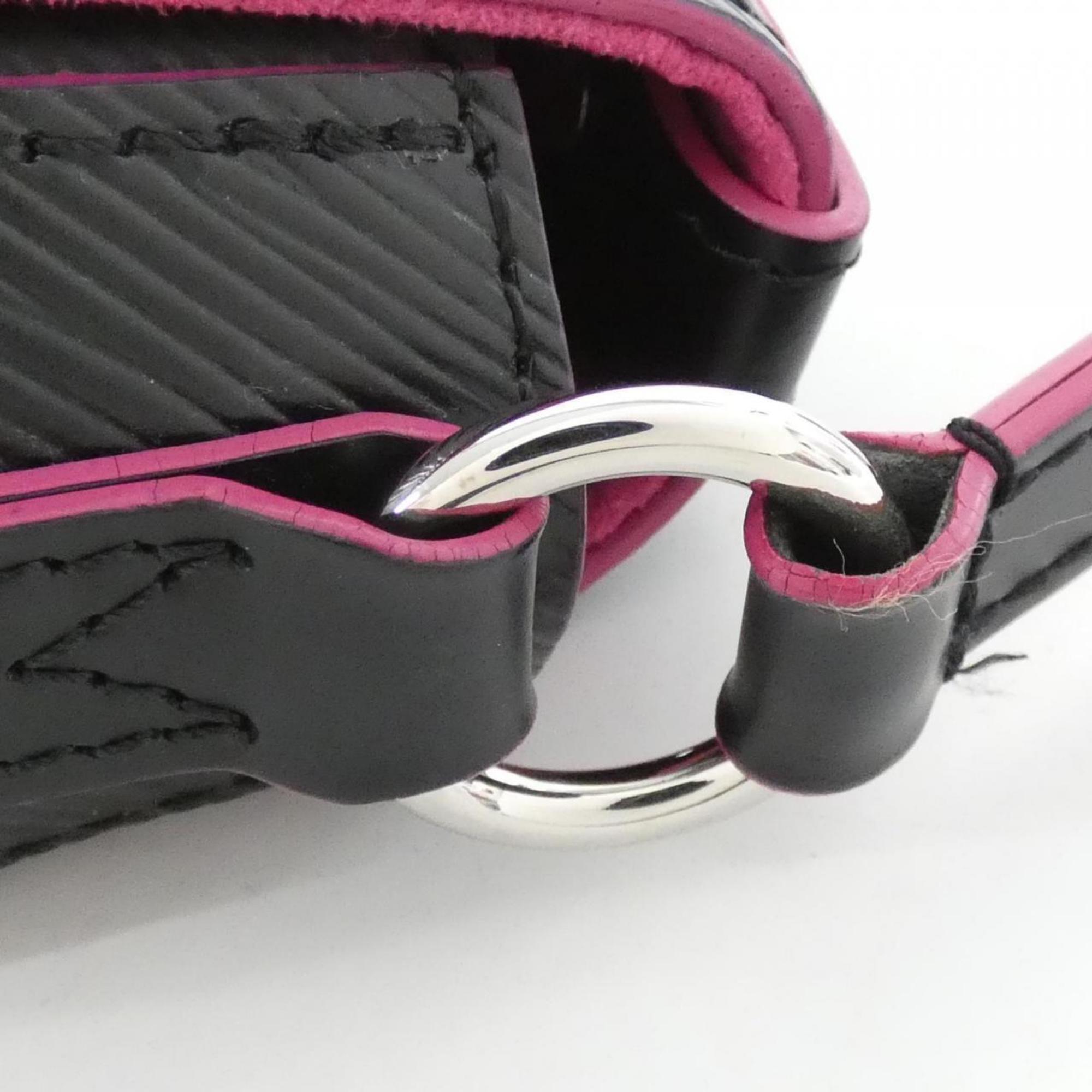 Louis Vuitton Black Hot Pink Leather Shoulder Bag (Pre-Owned)