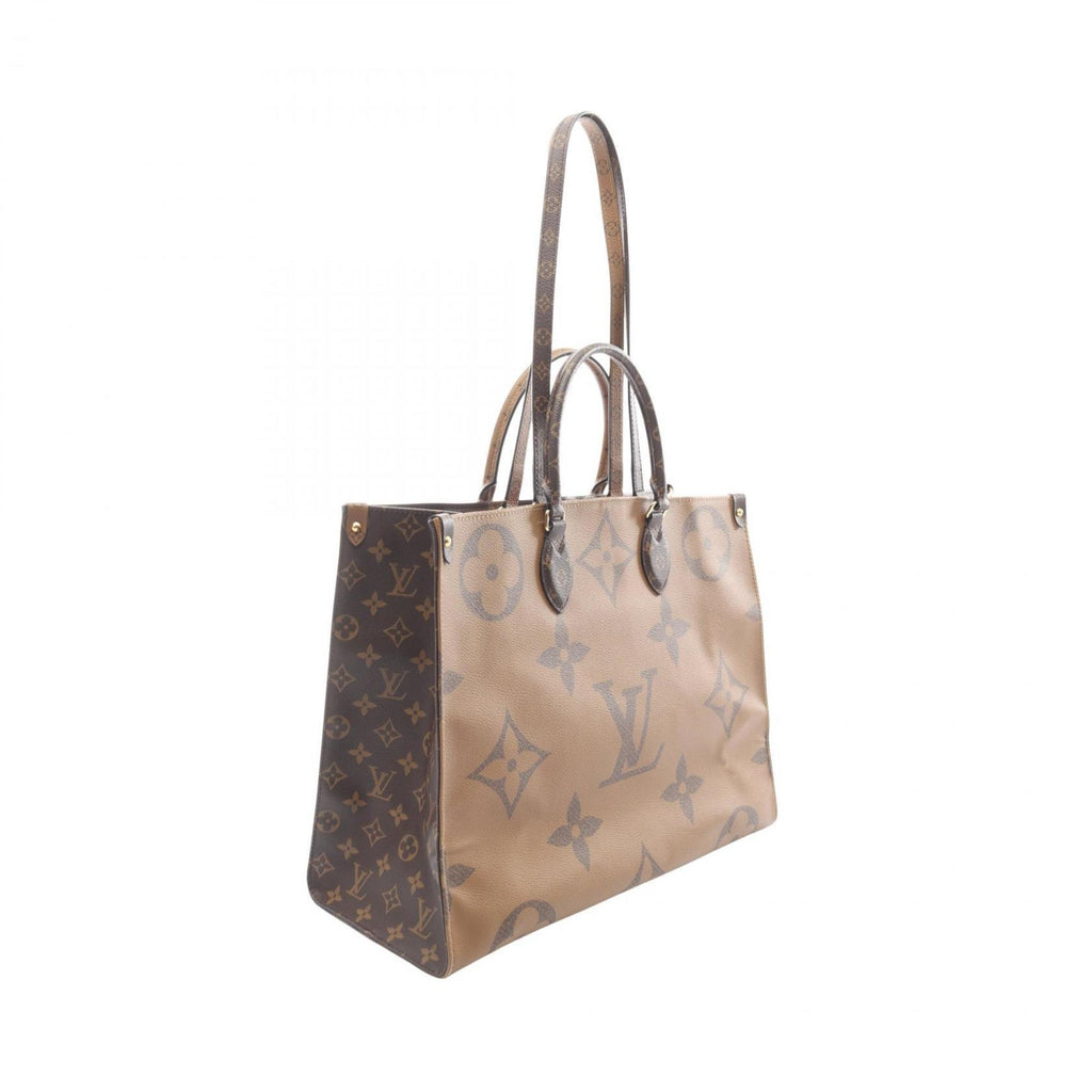 Louis Vuitton Beige Brown Coated Canvas Tote Bag (Pre-Owned)