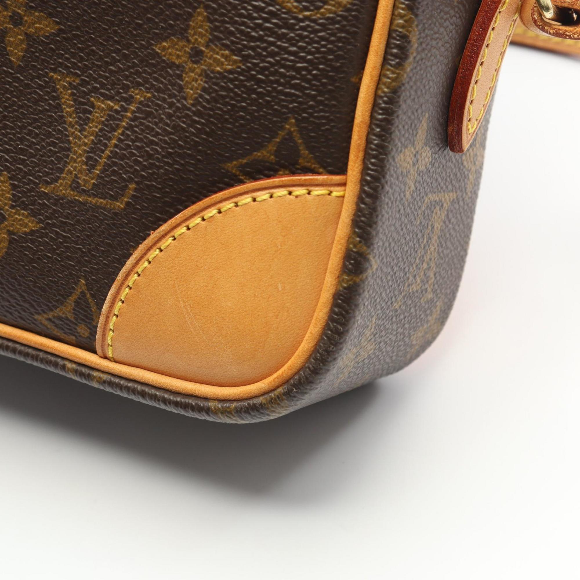 Louis Vuitton Brown Monogram Coated Canvas Leather Shoulder Bag (Pre-Owned)