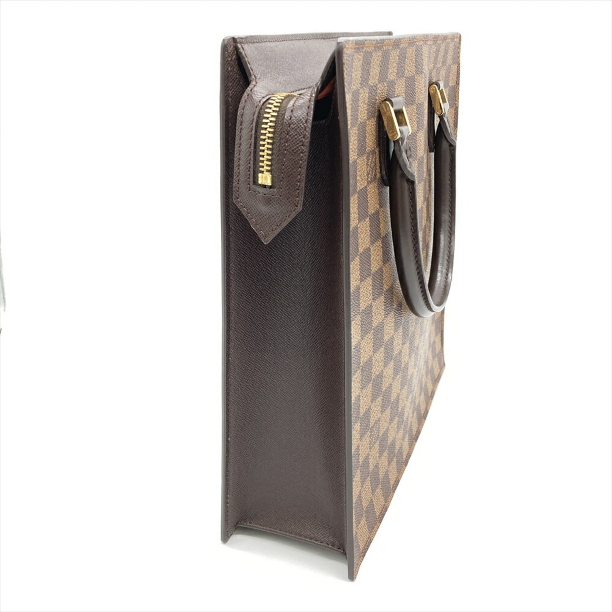Louis Vuitton Damier Brown Damier Canvas Ebene Leather Handbag (Pre-Owned)
