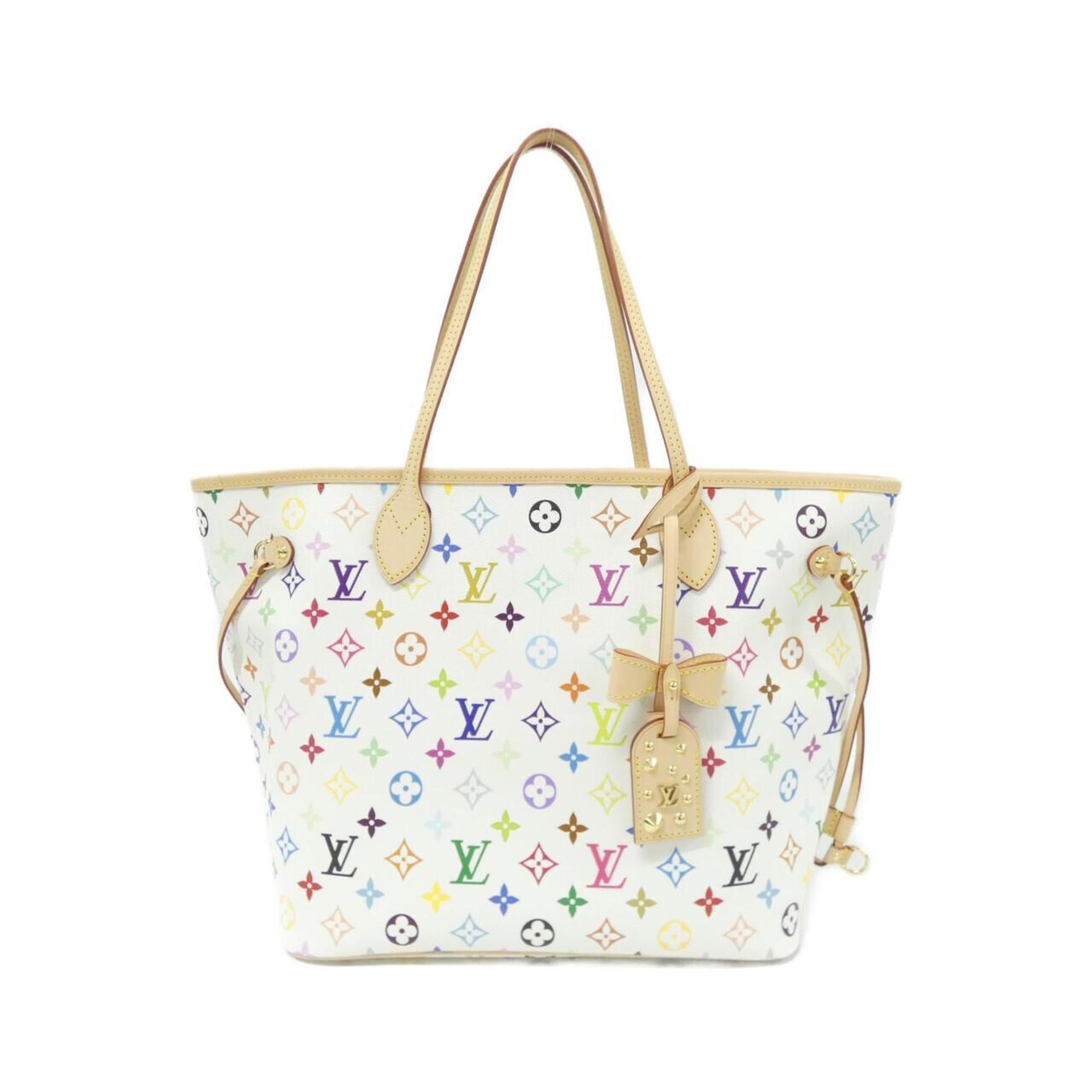 Louis Vuitton Multi-Color White Coated Canvas Handbag (Pre-Owned)