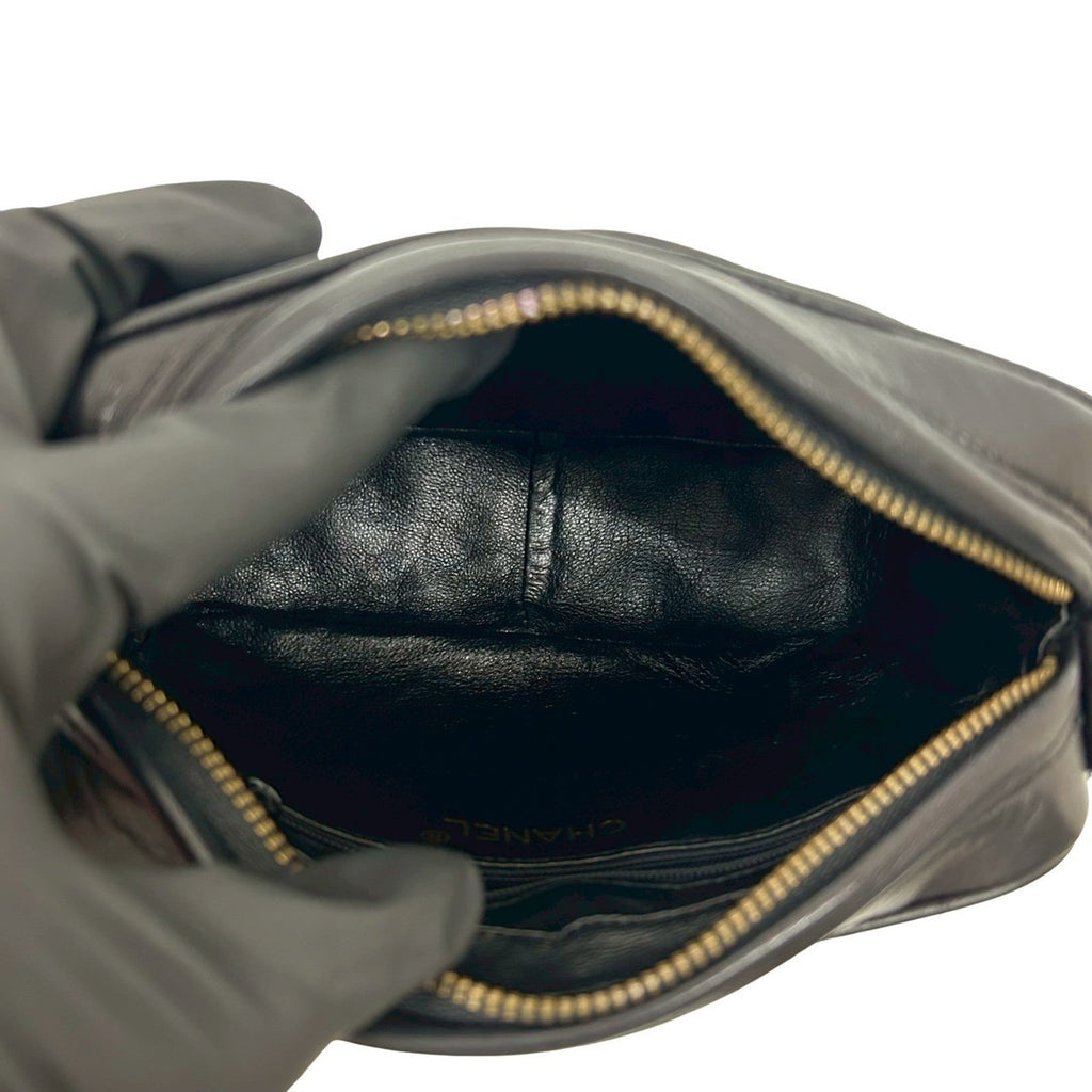 Vintage Diamond CC Camera Bag Quilted Leather Small