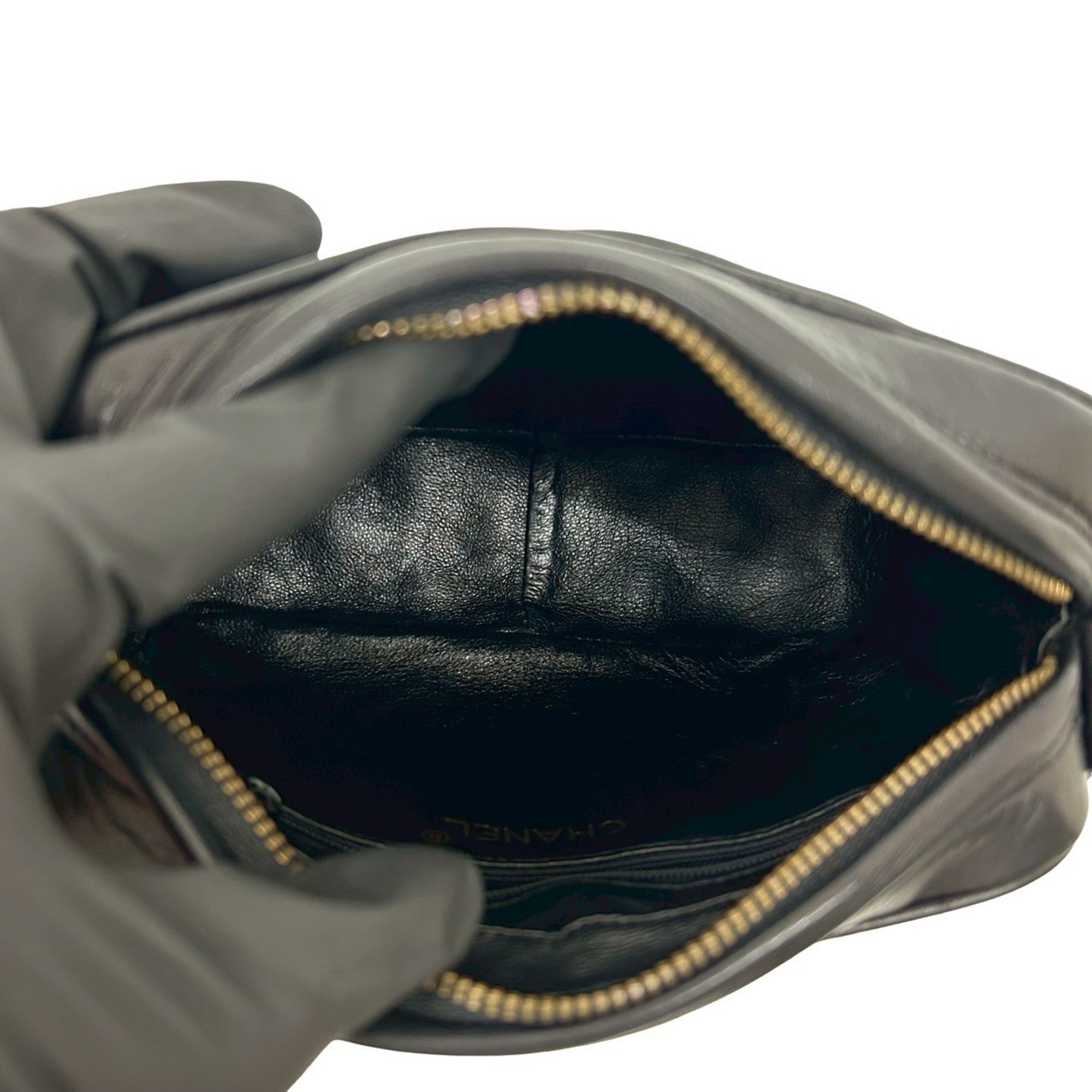 Vintage Diamond CC Camera Bag Quilted Leather Small