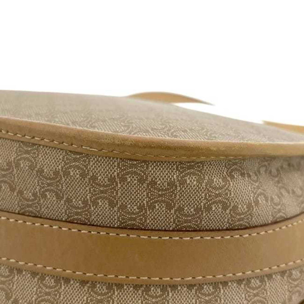 Vintage Saddle Flap Shoulder Bag Macadam Coated Canvas Small