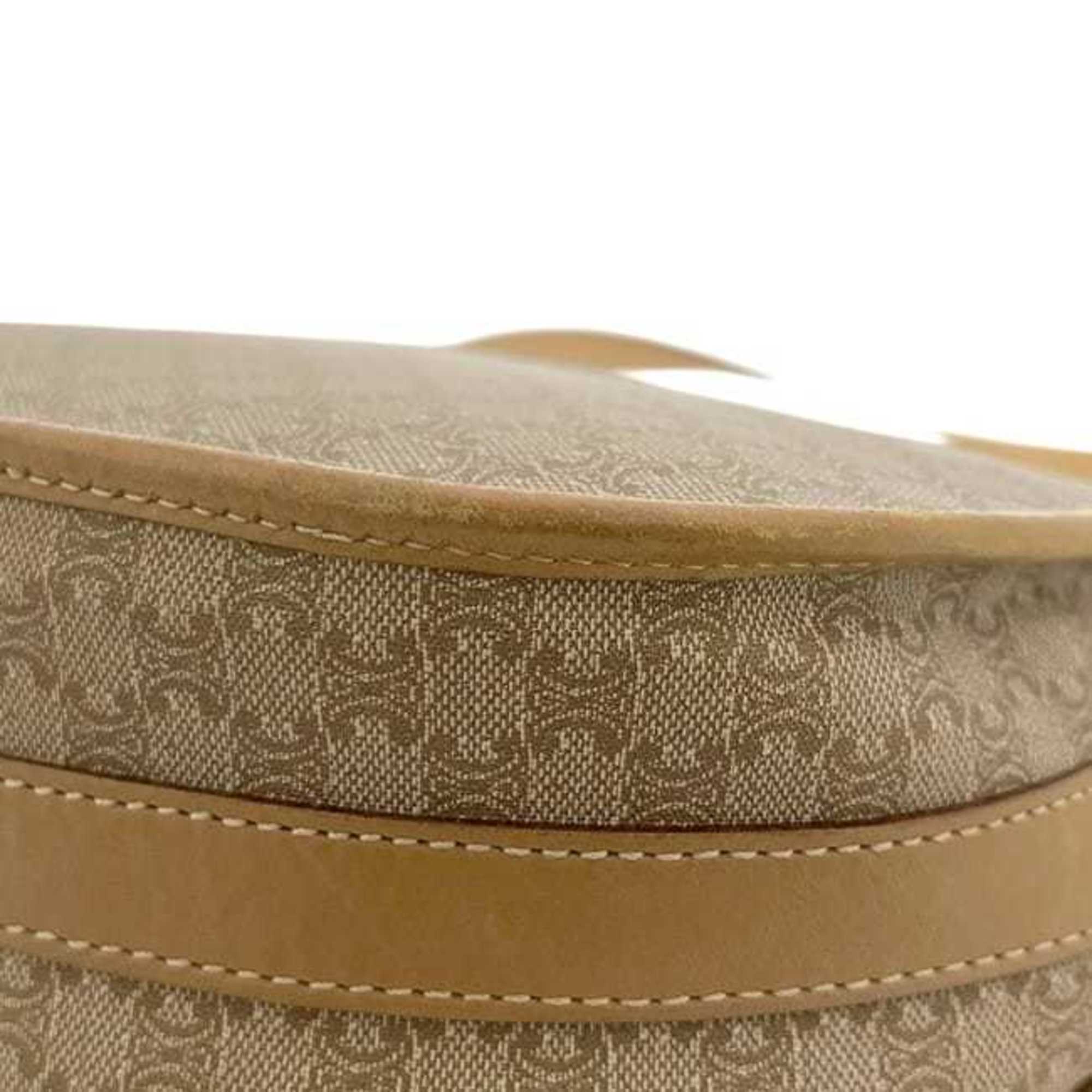 Vintage Saddle Flap Shoulder Bag Macadam Coated Canvas Small