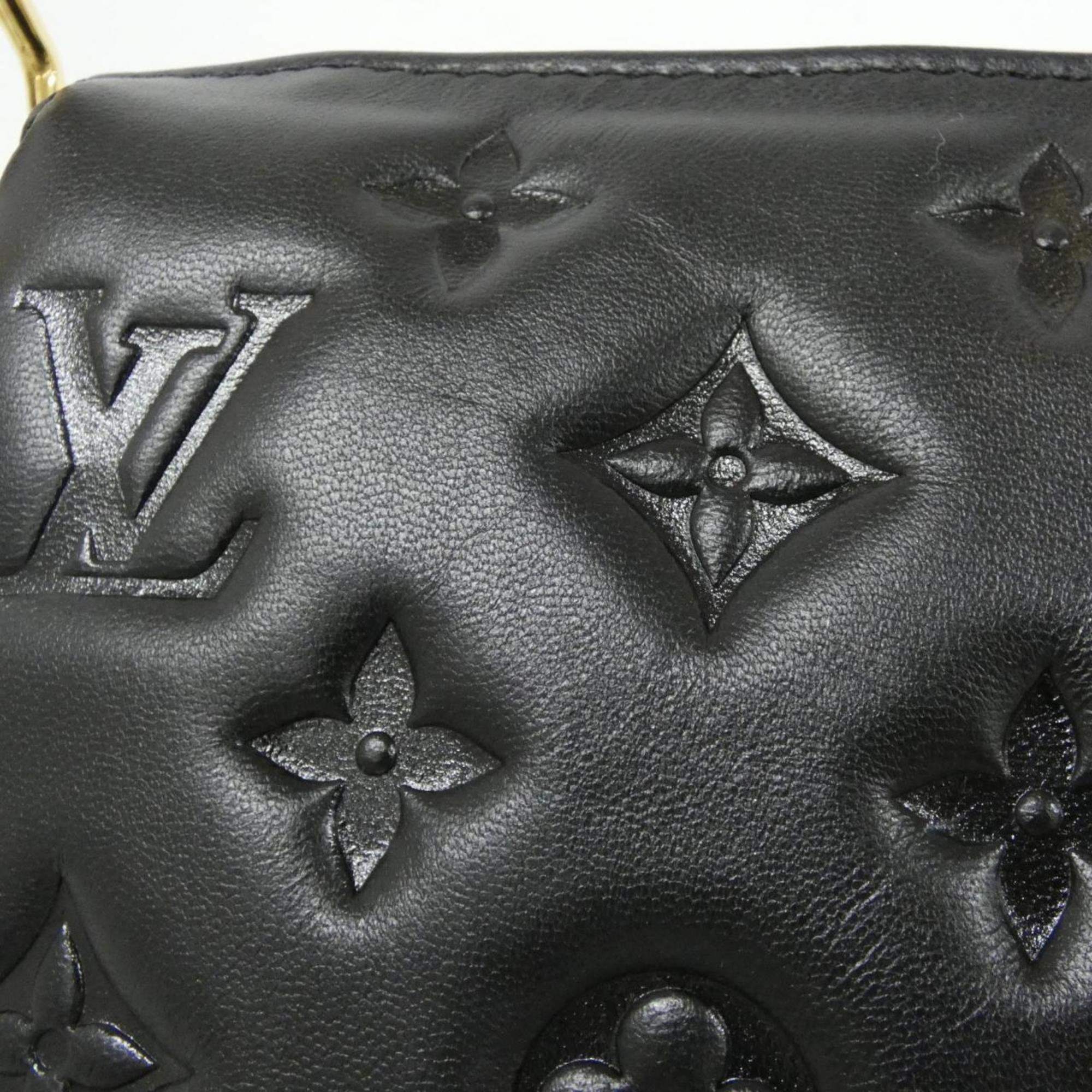 Louis Vuitton Black Leather Shoulder Bag (Pre-Owned)