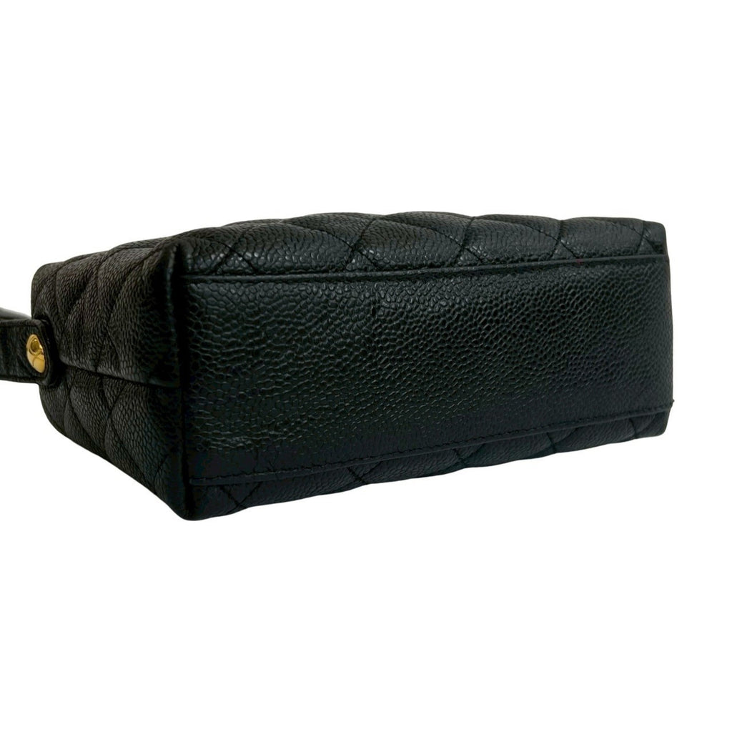 Vintage CC Flap Shoulder Bag Quilted Caviar Small