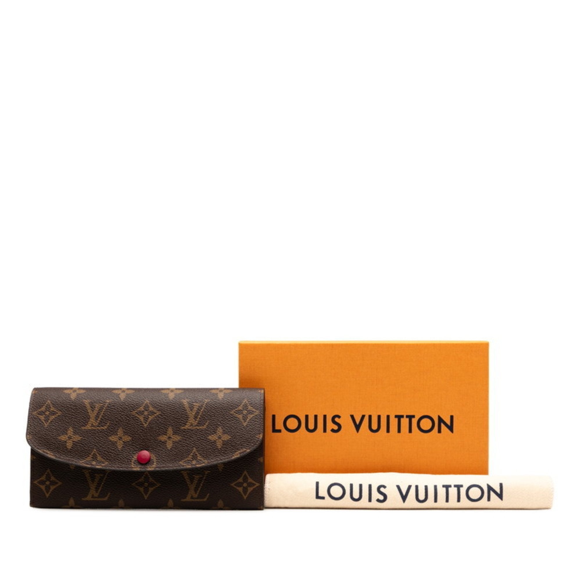 Louis Vuitton Brown Fuchsia Pink Pvc Leather Long Wallet (Bi-Fold) (Pre-Owned)
