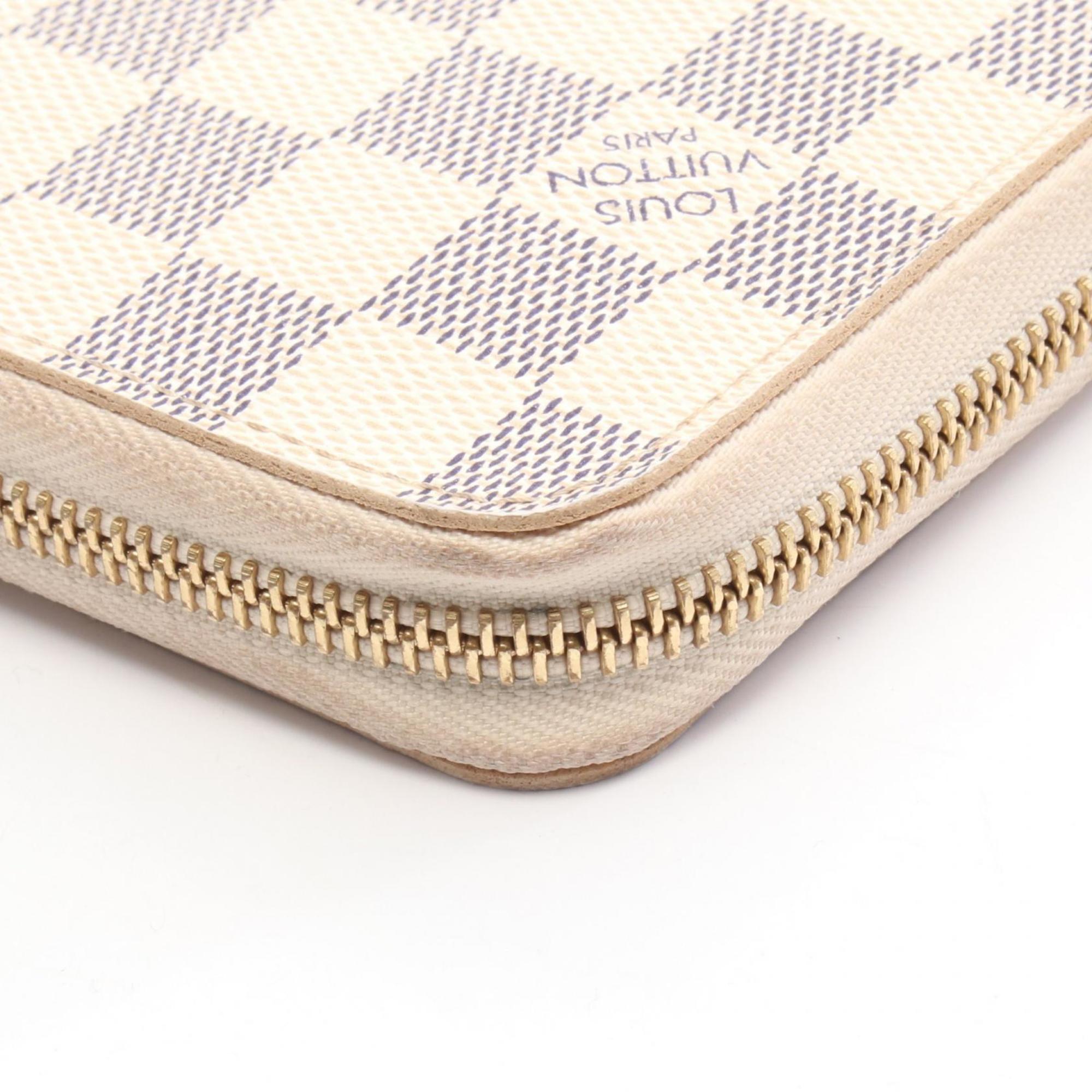 Louis Vuitton Damier Azur White Coated Canvas Long Wallet (Bi-Fold) (Pre-Owned)