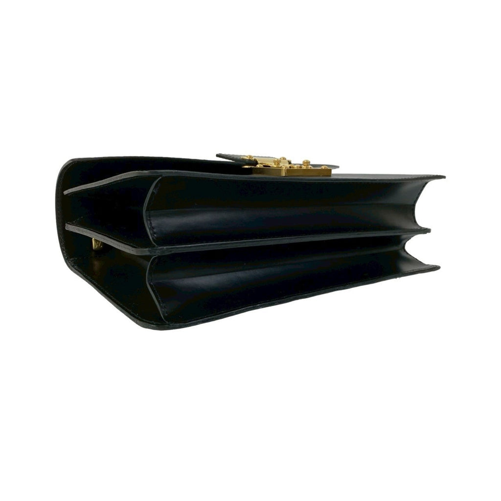 Louis Vuitton Black Leather Handbag Tote Bag (Pre-Owned)