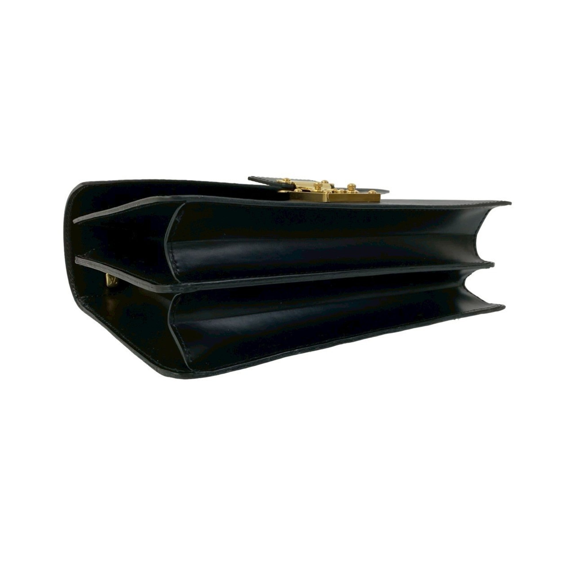 Louis Vuitton Black Leather Handbag Tote Bag (Pre-Owned)
