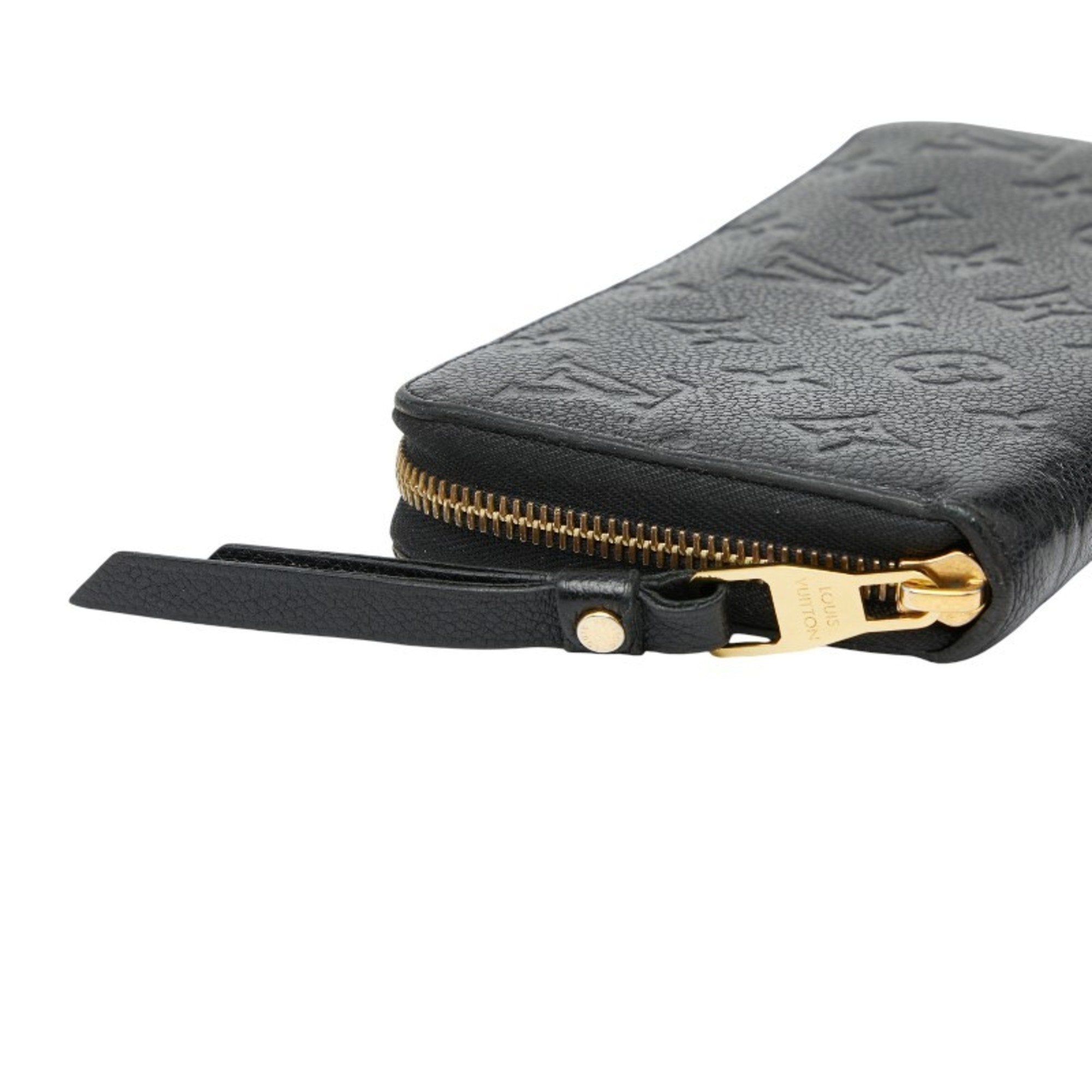 Louis Vuitton Black Noir Leather Long Wallet (Bi-Fold) (Pre-Owned)