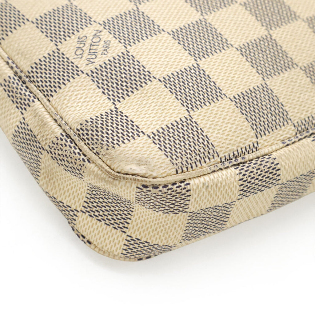 Louis Vuitton Black Damier Azur Ivory Damier Azur Pochette Pouch (Pre-Owned)