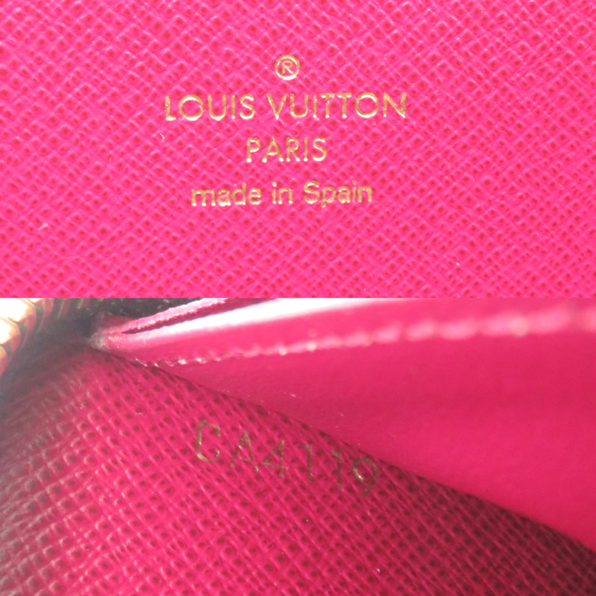 Louis Vuitton Brown Fuchsia Monogram Long Wallet (Bi-Fold) (Pre-Owned)