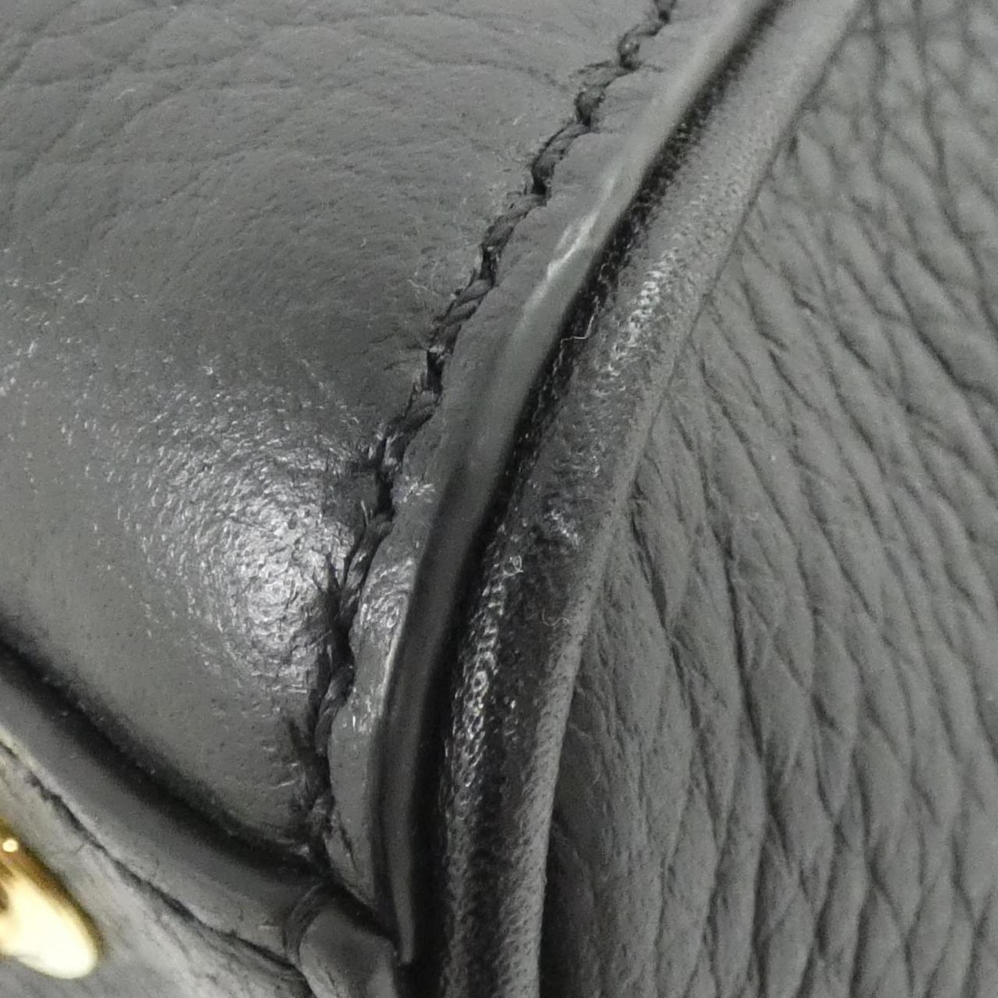 Louis Vuitton Black Leather Handbag (Pre-Owned)