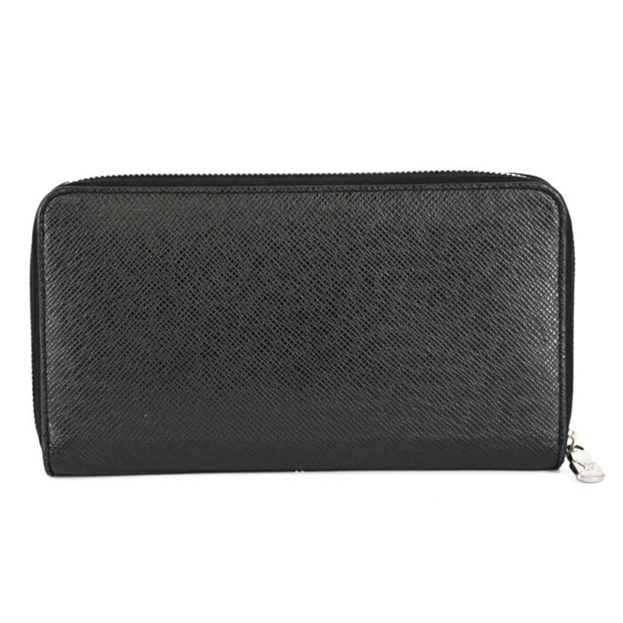 Louis Vuitton Black Taiga Leather Wallet (Tri-Fold) (Pre-Owned)