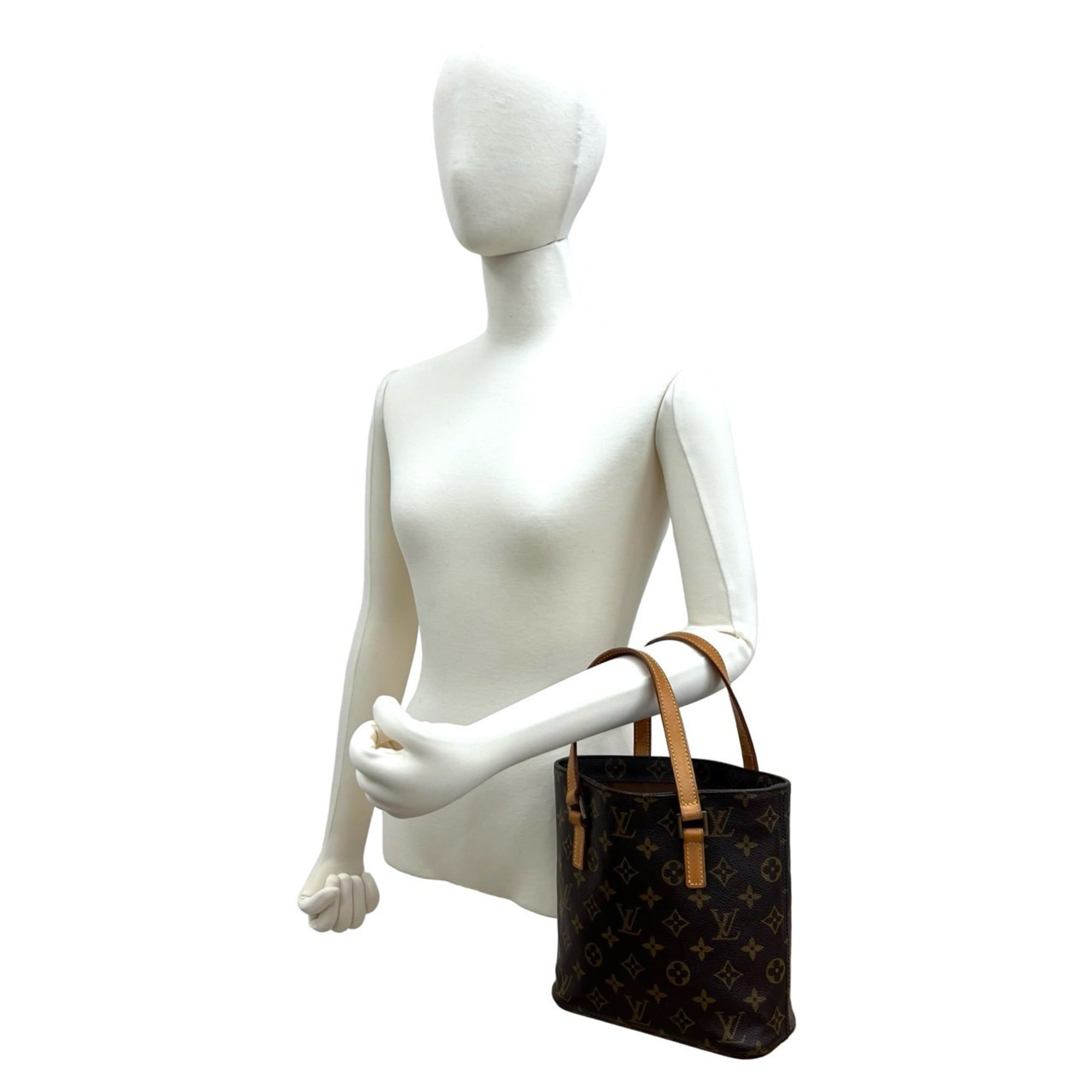 Louis Vuitton Brown Leather Pvc Handbag Tote Bag (Pre-Owned)